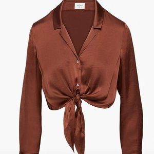 Aritzia Wilfred Tie Front Blouse